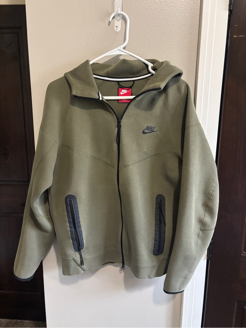 Nike Olive Green Lightweight Hooded Zip Jacket